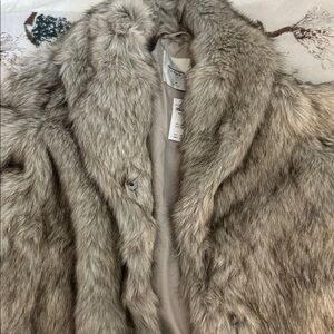 Abercrombie & Fitch Silver Faux Fur Jacket